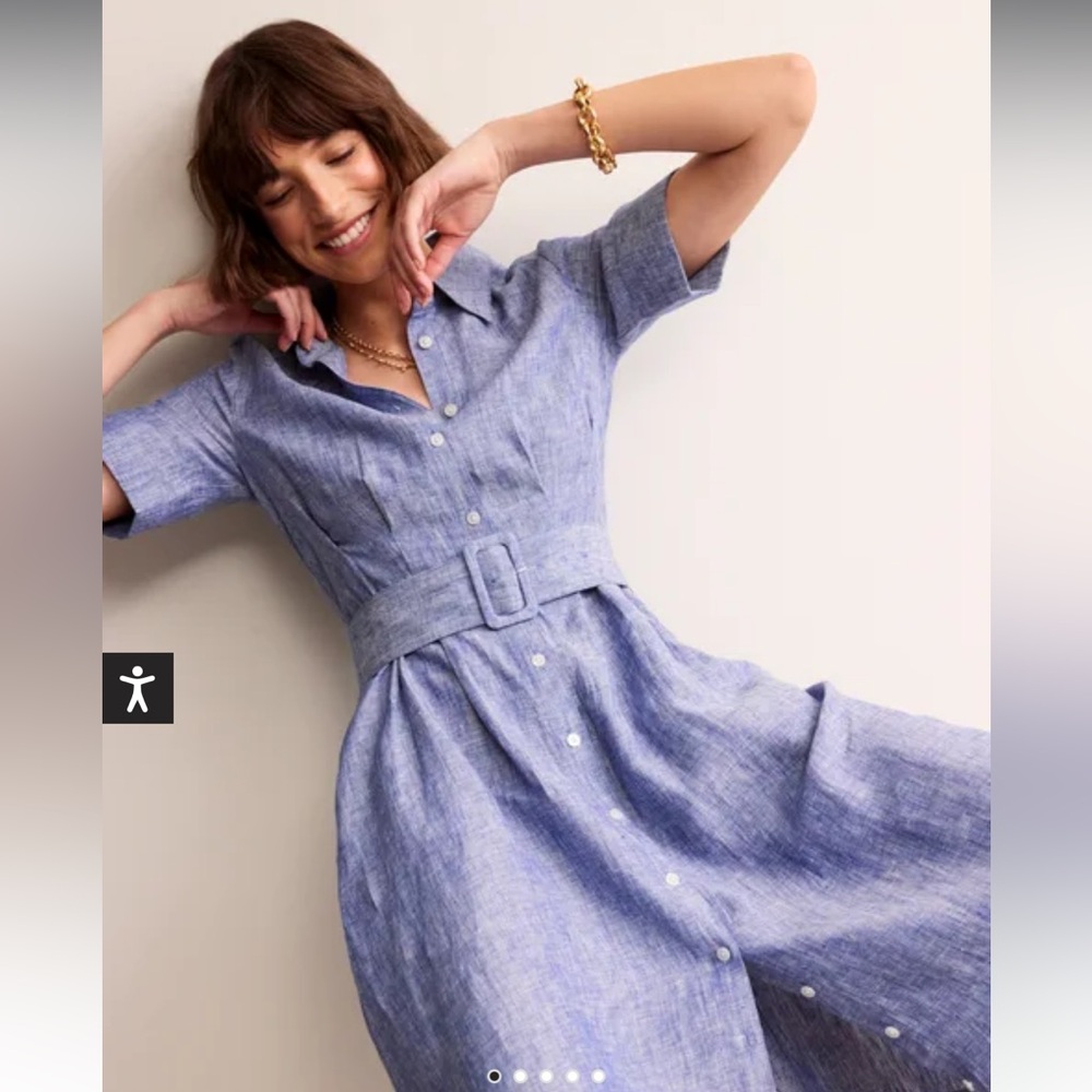 Boden Louise Linen Midi Shirtdress